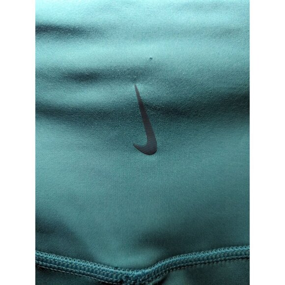 Nike Lurex Leggings Turquoise Dri-Fit Yoga 7/8 Metallic Stripe High Waist Sz S - Picture 6 of 14